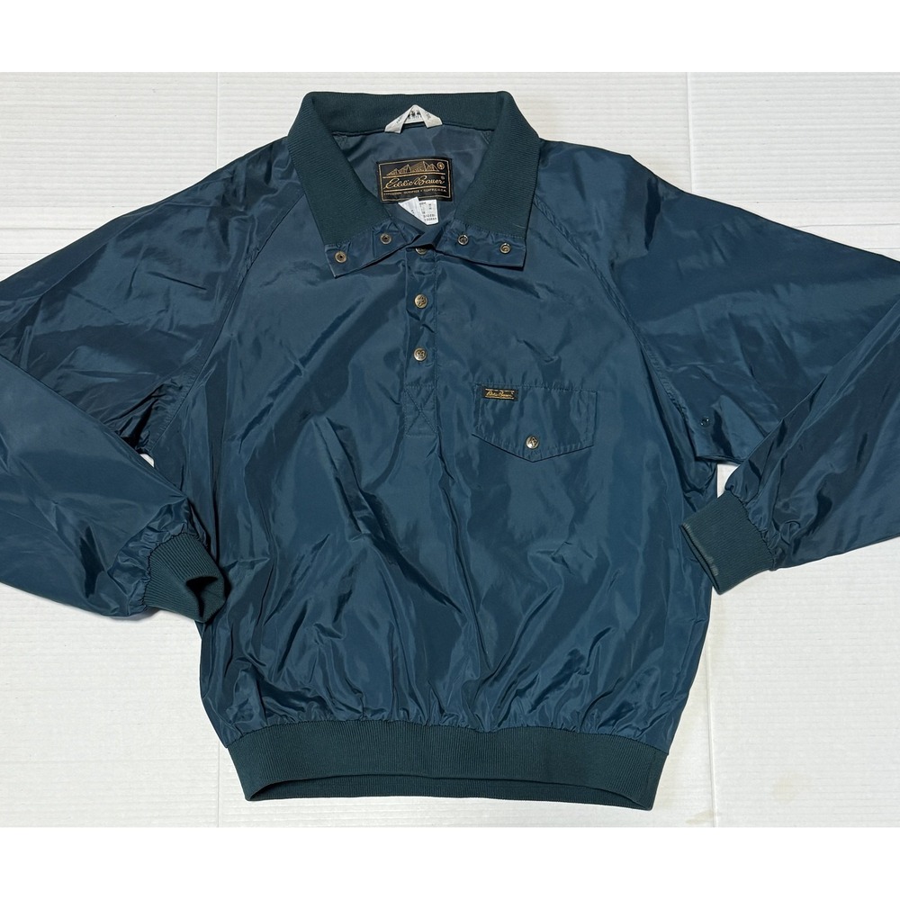 EDDIE BAUER - Men Expedition Nylon 1/4 Snap Pullover Windbreaker Jacket - Medium